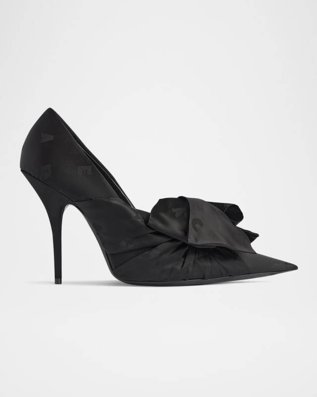 Knife Lavalière Logo Jacquard Bow Pumps